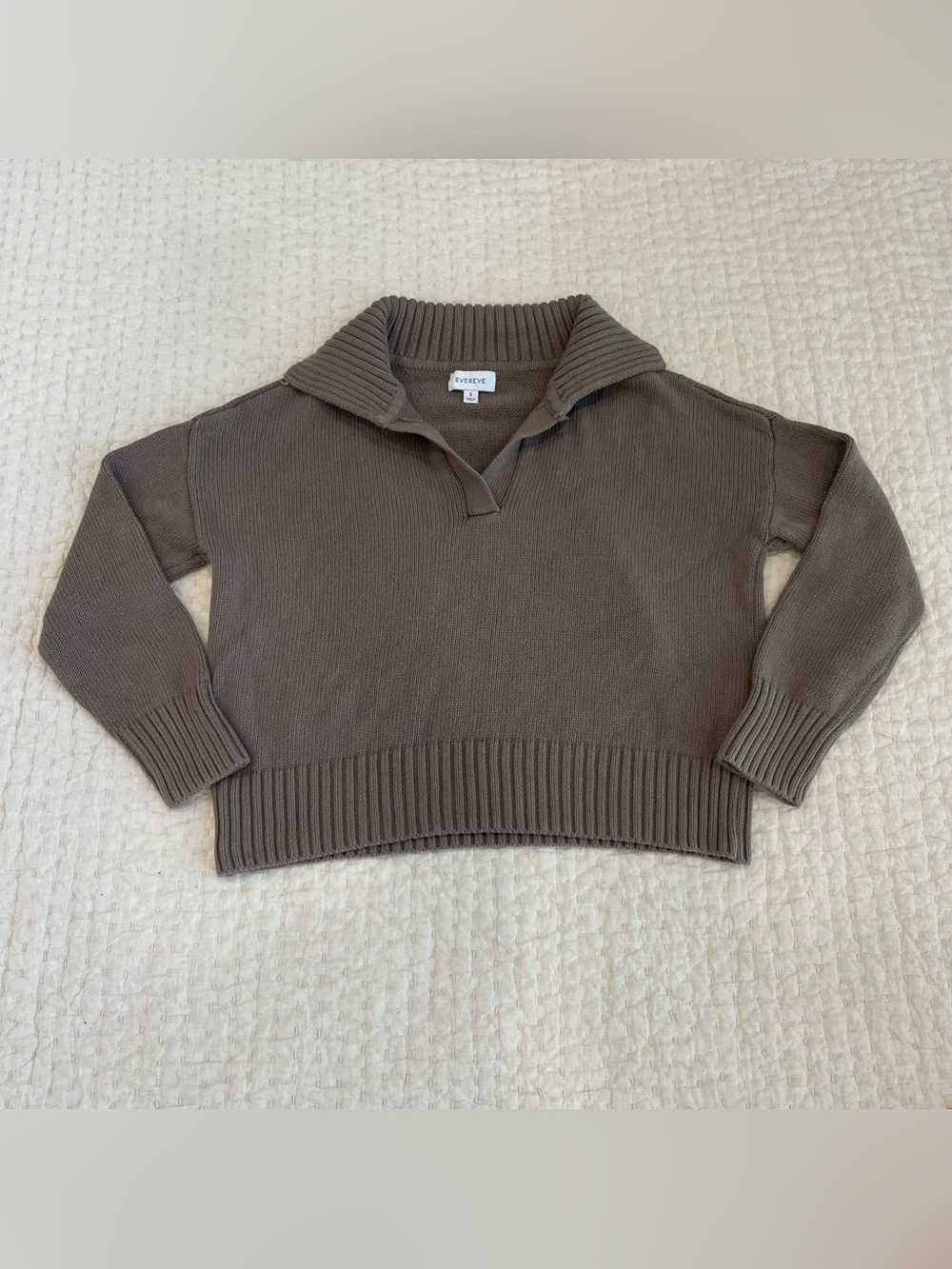 Evereve Taupe Cowl Neck Sweater